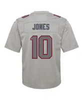 Big Boys Nike Mac Jones Gray New England Patriots Atmosphere Fashion Game Jersey