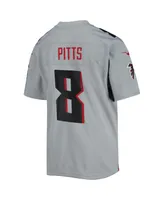 Big Boys Nike Kyle Pitts Gray Atlanta Falcons Inverted Game Jersey