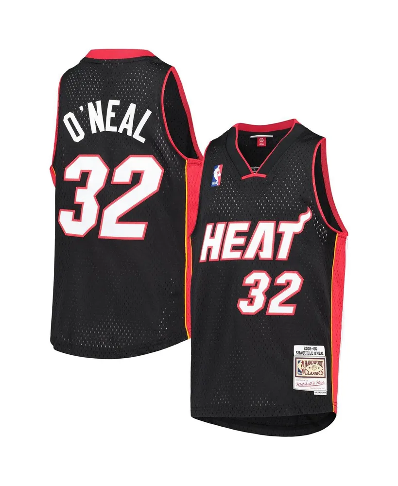 Big Boys Mitchell & Ness Shaquille O'Neal Black Miami Heat 2005-06 Hardwood Classics Swingman Jersey