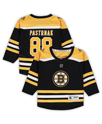 Toddler Boys and Girls David Pastrnak Black Boston Bruins Home Replica Player Jersey