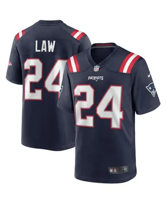 Men's Nike Ty Law Navy New England Patriots Game Retired Player Jersey