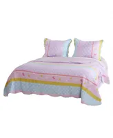 Greenland Home Fashions Polka Dot Stripe Quilt Set, 2-Piece Twin