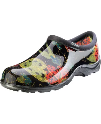 Sloggers Womens Waterproof Rain and Garden Shoe, Midsummer Black, Size 6