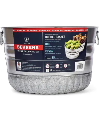 Behrens 32S Galvanized Steel Bushel / Utility Basket – 1 Bushel 35 L