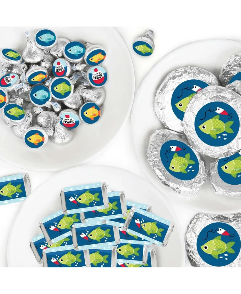 Big Dot Of Happiness Let's Go Fishing - Fish Themed Birthday Party Candy  Favor Sticker Kit 304 Pieces