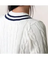 Hope & Henry Women's Organic Cotton V-Neck Cricket Sweater