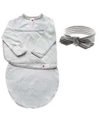 embe Baby Girls Headband And Long Sleeve Swaddle Sack Bundle
