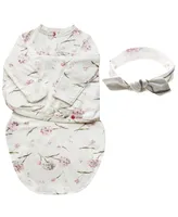 embe Baby Girls Headband And Long Sleeve Swaddle Sack Bundle