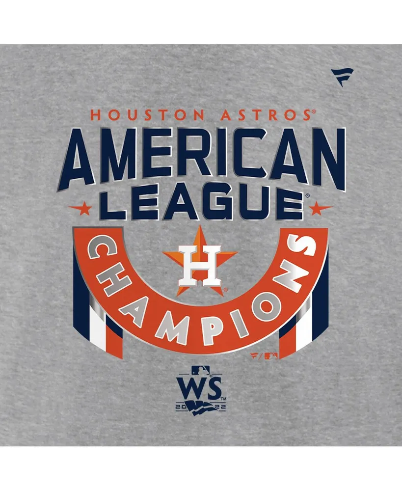 Men's Fanatics Heather Gray Houston Astros 2022 American League Champions Locker Room Pullover Hoodie