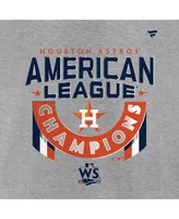 Men's Fanatics Heather Gray Houston Astros 2022 American League Champions Locker Room Pullover Hoodie