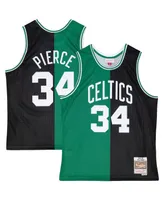 Men's Mitchell & Ness Paul Pierce Black, Kelly Green Boston Celtics Hardwood Classics 2007-08 Split Swingman Jersey