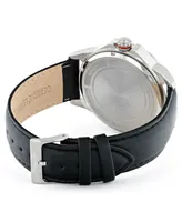 Mathey-Tissot Men's Field Scout Collection Classic Black Genuine Leather Strap Watch