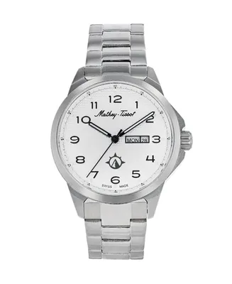Mathey-Tissot Men's Excalibur Collection Three Hand Date Stainless Steel Bracelet Watch, 45mm