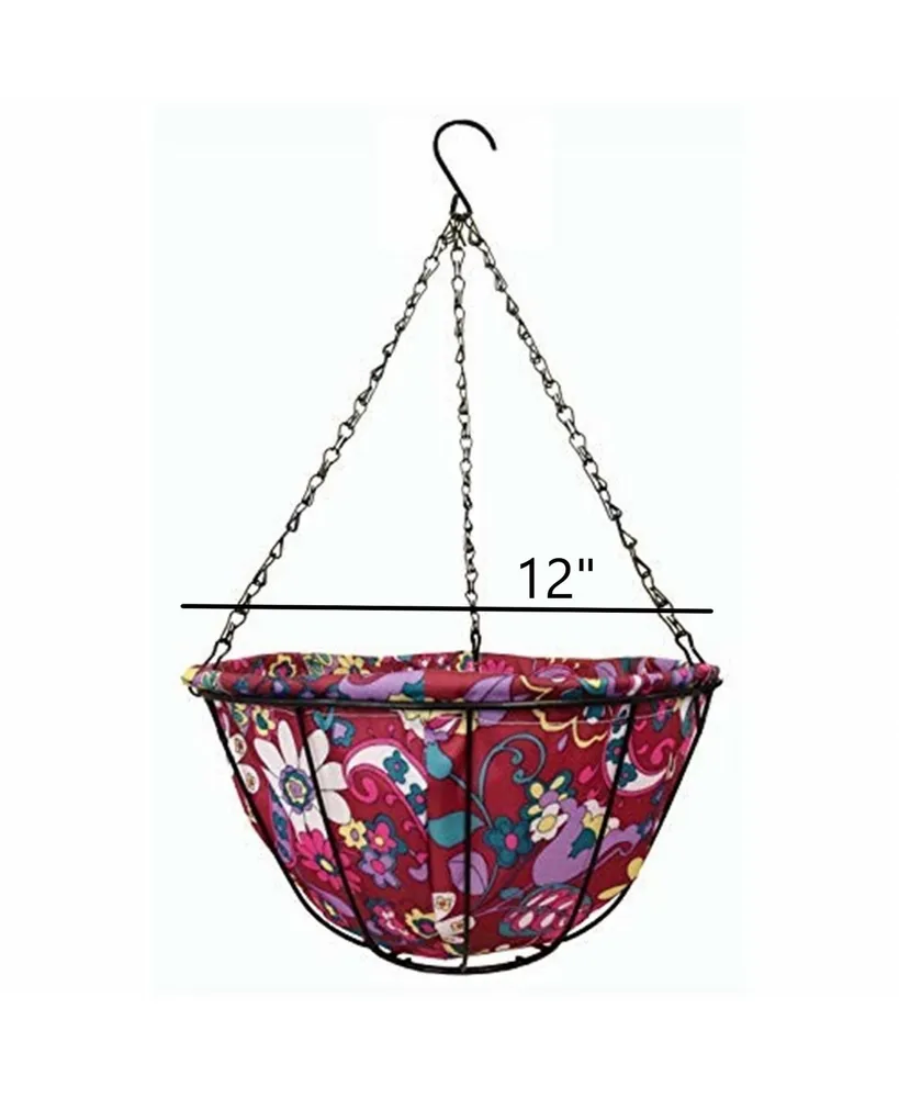 Gardener's Select Hanging Basket with Fabric Coco Liner Red Purple, 12