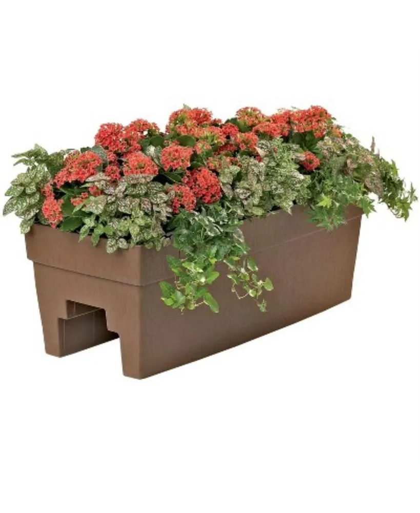 Dcn Harmony 352711 Rail Planter Brown 27in L x 11.75in W x 9.5in H