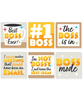 Happy Boss's Day - Funny Best Boss Ever Decorations - Drink Coasters - Set of 6