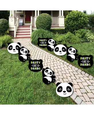 Party Like a Panda Bear - Lawn Decor - Outdoor Party Yard Decor - 10 Pc