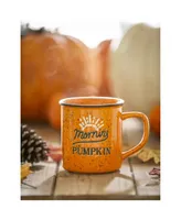 Evergreen Ceramic Cup, 12 Oz, "Morning Pumpkin"