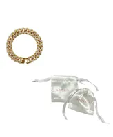 Adornia Women's Gold-Tone Plated Crystal Thick Cuban Curb Chain Bracelet
