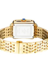 GV2 by Gevril Women's Bari Tortoise Swiss Quartz Diamond Accents Ion Plating Gold-Tone Stainless Steel Bracelet Watch 34mm x 30mm