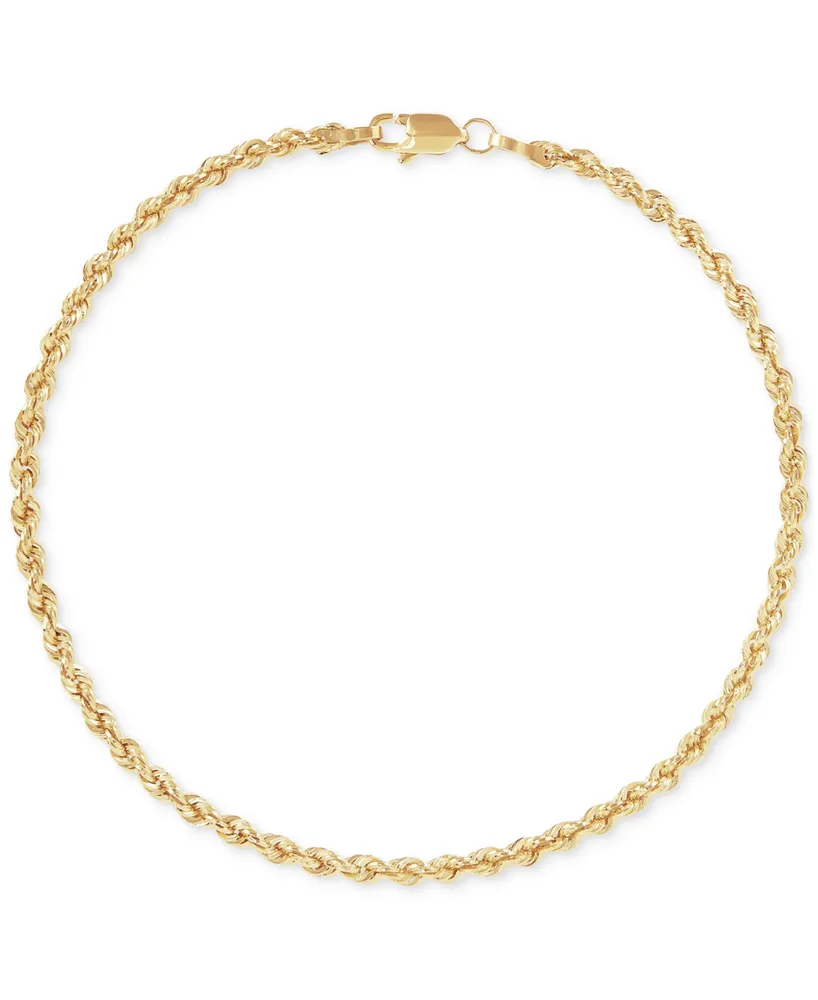 Glitter Rope Link Chain Bracelet in 10k Gold