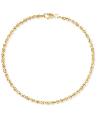 Glitter Rope Link Chain Bracelet in 10k Gold