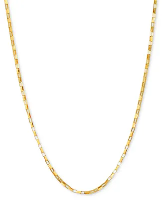 Elongated Box Link 18" Chain Necklace in 14k Gold