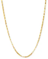 Elongated Box Link 18" Chain Necklace in 14k Gold