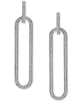 Glitter Paperclip Doorknocker Drop Earrings in 10k Gold