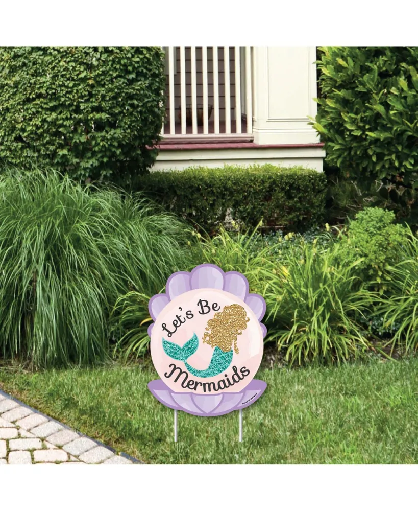 Big Dot Of Happiness Let's Be Mermaids - Outdoor Lawn Sign - Party Yard Sign  - 1 Pc