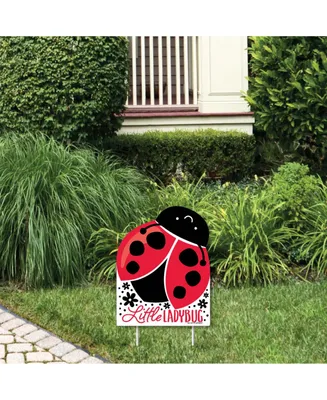 Happy Little Ladybug - Outdoor Lawn Sign - Party Yard Sign - 1 Pc