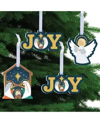 Holy Nativity - Manger Scene Religious Christmas Tree Ornaments - Set of 12