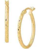 Giani Bernini Textured Oval Hoop Earrings 25mm, Created for Macy's