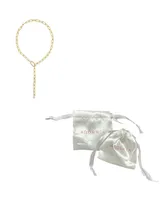 Adornia Women's 14K Gold-Tone Plated Y-Shaped Lariat Crystal Lock Necklace