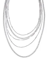 Adornia Silver-Tone Plated Layered Necklace Set