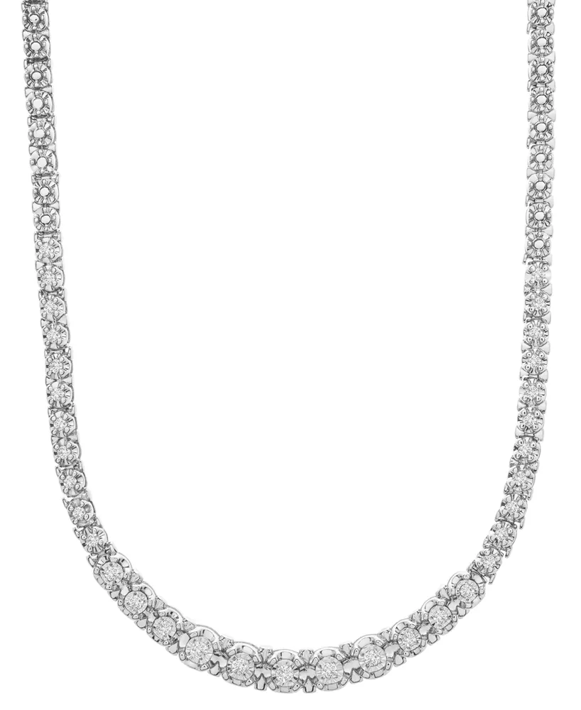 Wrapped in Love Diamond Graduated 20" Statement Necklace (1/2 ct. t.w.) in Sterling Silver, Created for Macy's