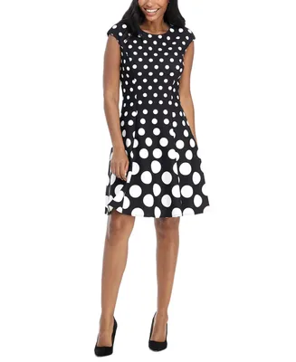 London Times Women's Printed Fit & Flare Dress