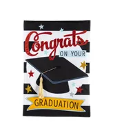 Evergreen Congrats Grad Garden Linen Flag