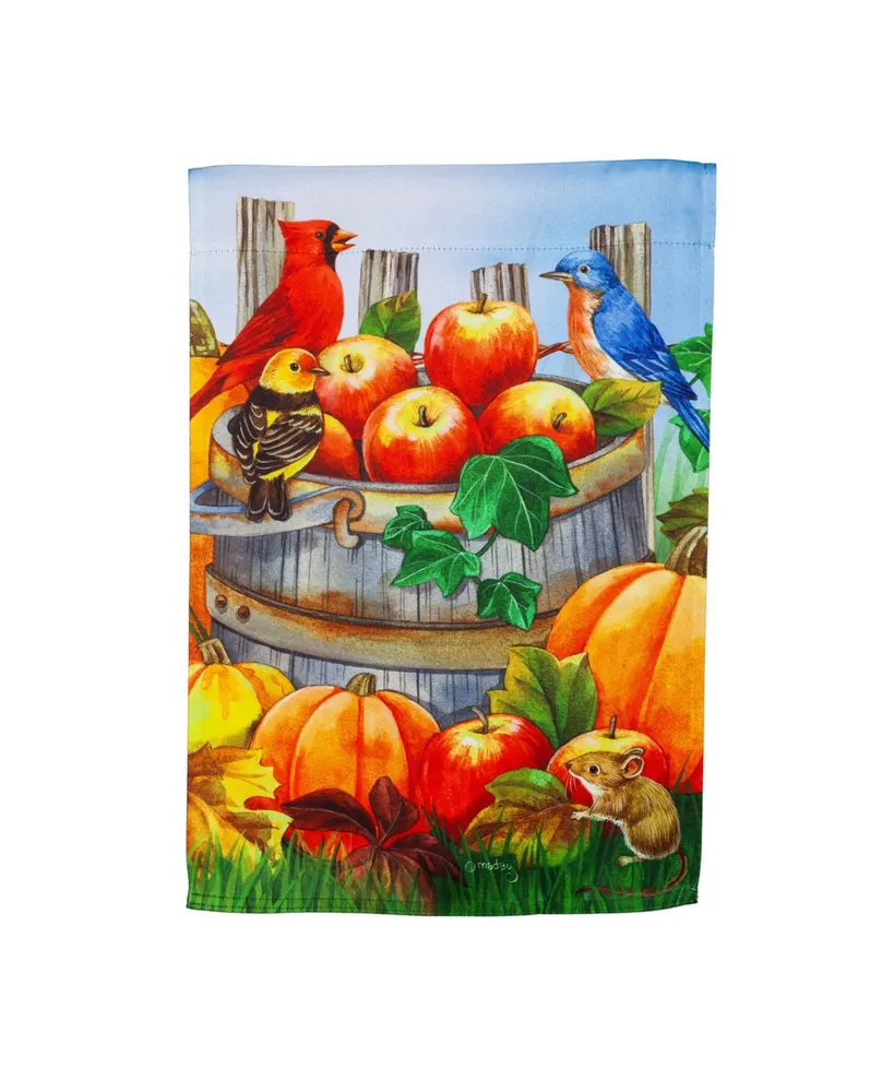 Evergreen Apples and Pumpkins Garden Suede Flag