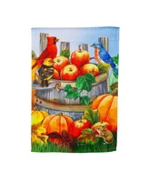 Evergreen Apples and Pumpkins Garden Suede Flag