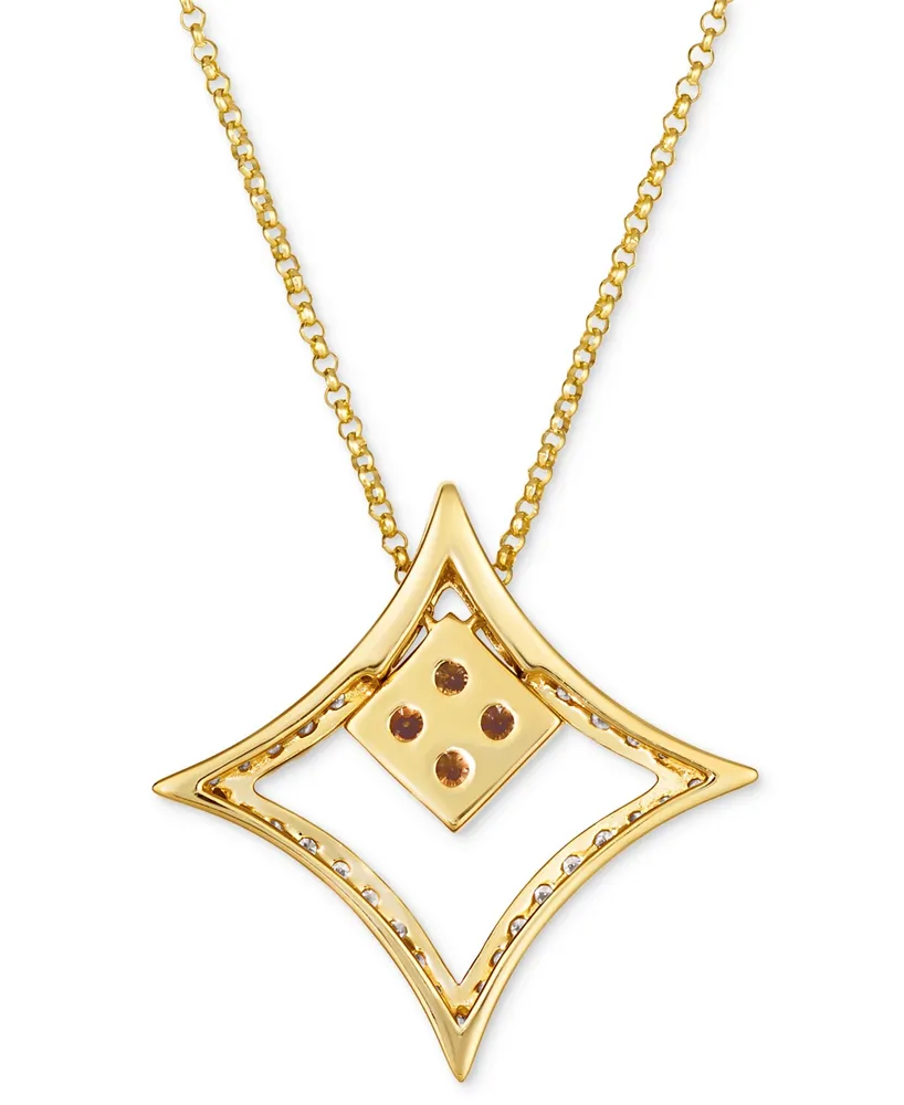 Le Vian Nude Diamond (1/3 ct. t.w.) & Chocolate Diamond (1/5 ct. t.w.) Geometric Pendant Necklace in 14k Gold