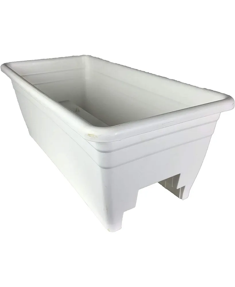 The Hc Companies SPX24DB0A1 Deck Rail Box Planter White 24 Inch