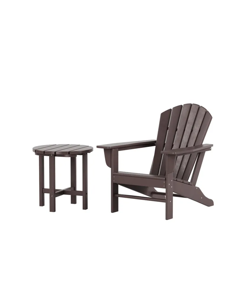 WestinTrends Outdoor Adirondack Chair with Round Side Table