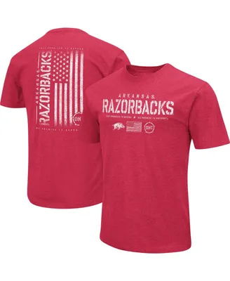 Men's Colosseum Heather Cardinal Arkansas Razorbacks Oht Military-Inspired Appreciation Flag 2.0 T-shirt