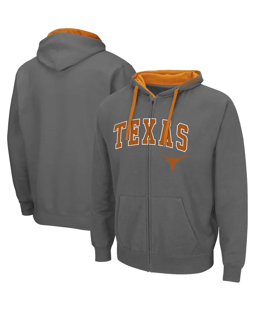 Men's Colosseum Charcoal Texas Longhorns Big and Tall Full-Zip Hoodie