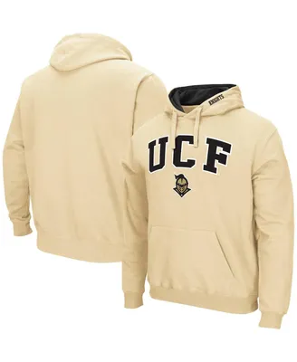 Men's Colosseum Gold Ucf Knights Arch & Logo Pullover Hoodie