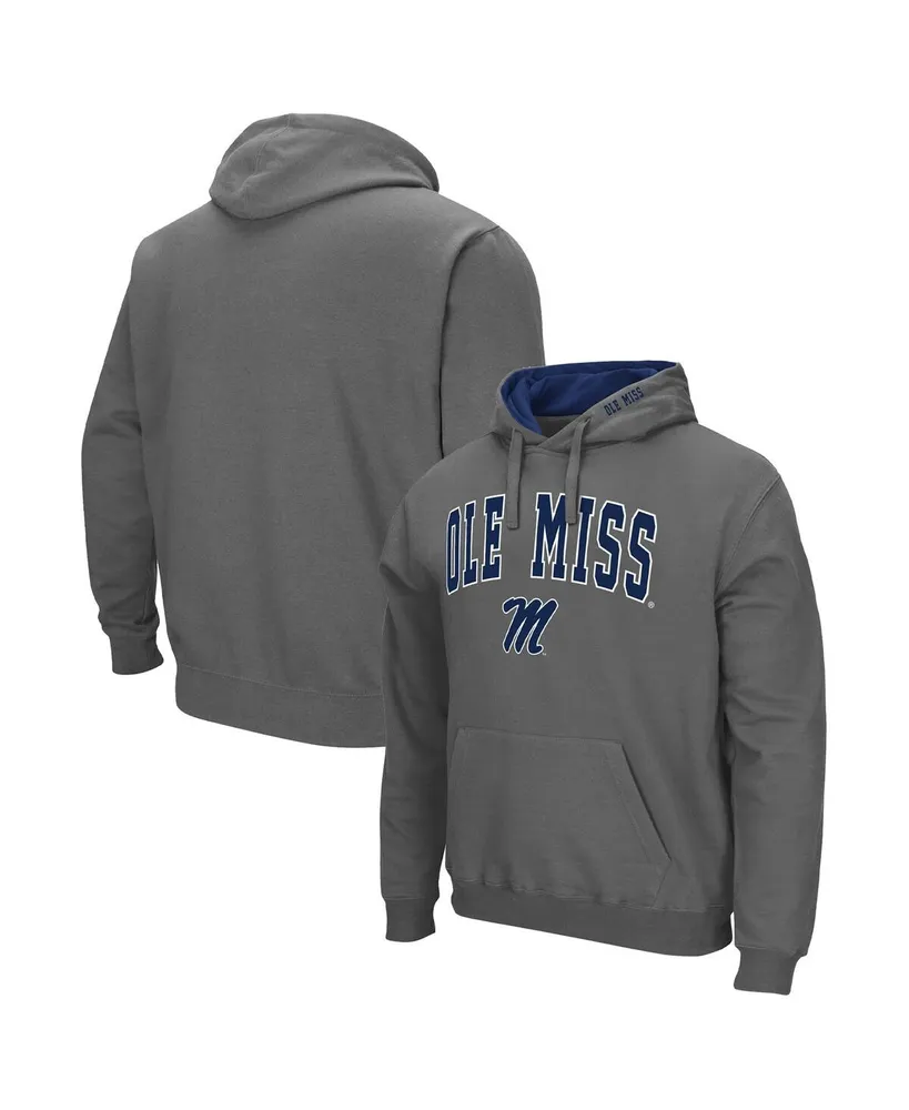 Men's Colosseum Charcoal Ole Miss Rebels Arch & Team Logo 3.0 Pullover Hoodie