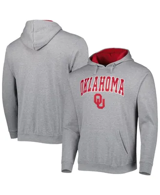 Men's Colosseum Heathered Gray Oklahoma Sooners Arch & Team Logo 3.0 Pullover Hoodie