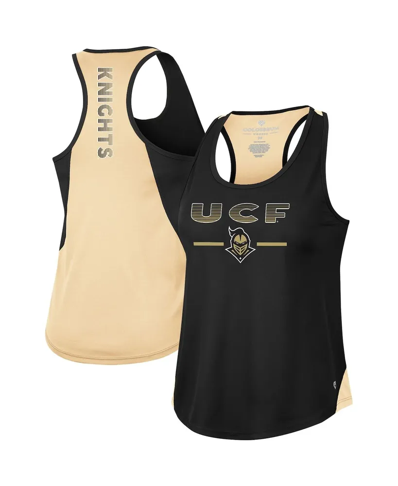 Women's Colosseum Black Ucf Knights Sachs 2-Hit Scoop Neck Racerback Tank Top