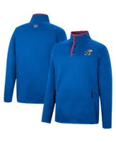 Men's Colosseum Royal Kansas Jayhawks Rebound Quarter-Snap Jacket